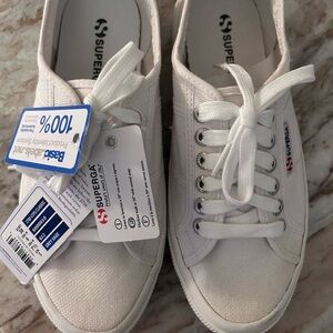 Superga White Canvas Sneakers